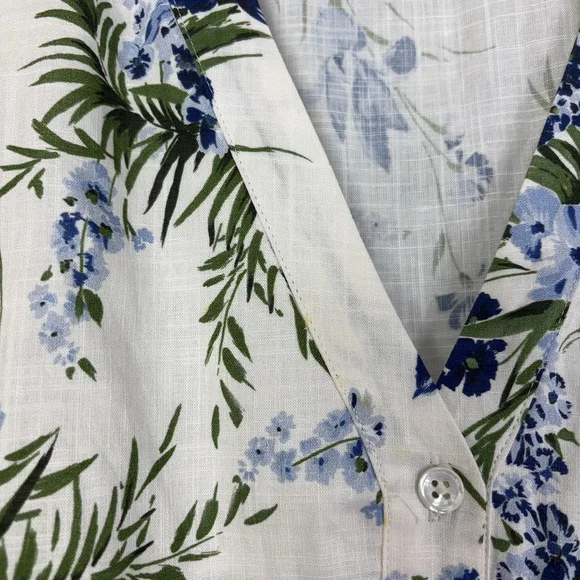 Veronica Beard Dewey Floral Cotton Gauze Dress v-Neck Belted tiered Mini Size 8 - Picture 6 of 8